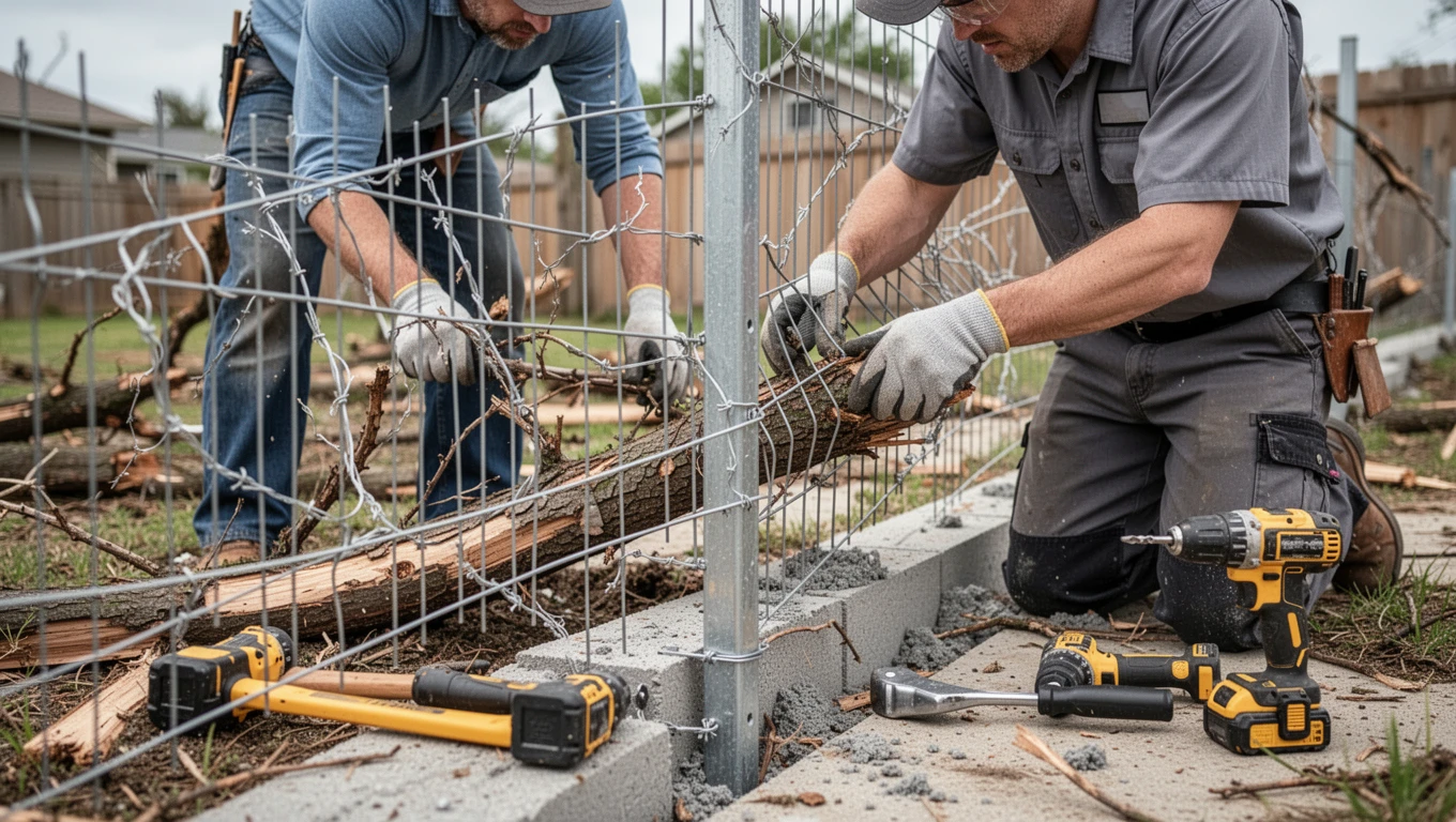 Storm Damage Fence Repair